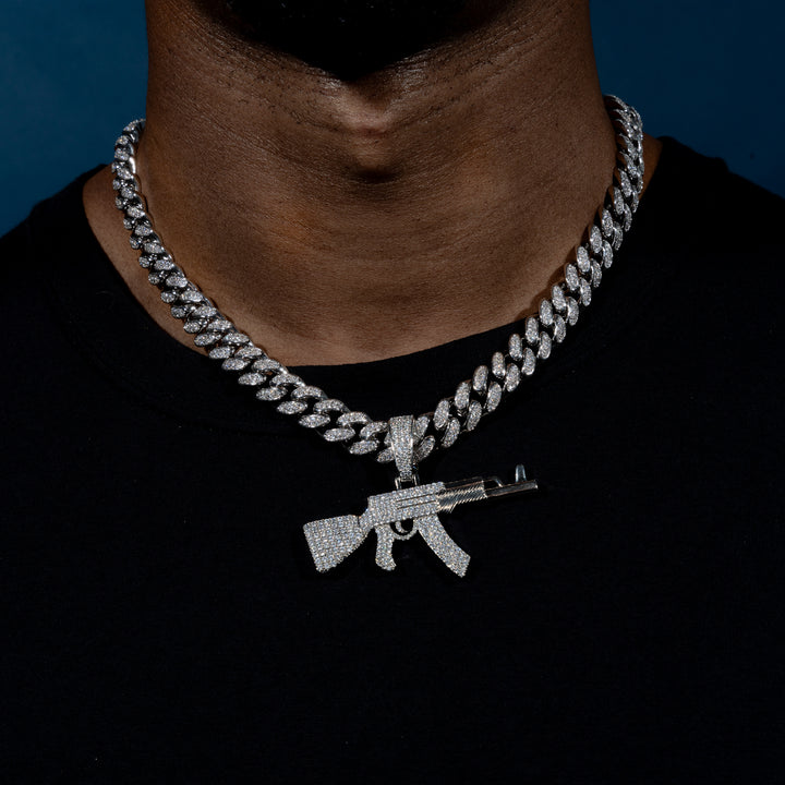 Iced AK47 Pendant - ICECLIQUE JEWELRY