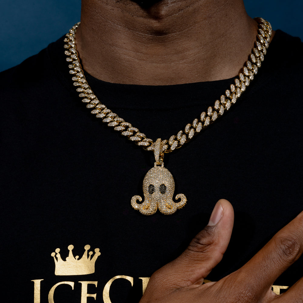 Iced Octopus Pendant w/ a Free Rope Chain - ICECLIQUE JEWELRY