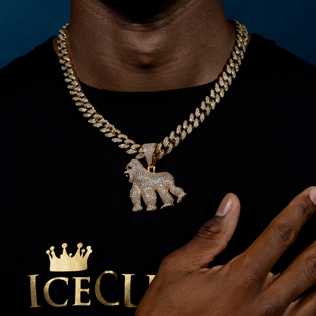 Iced Gorilla Pendant - ICECLIQUE JEWELRY