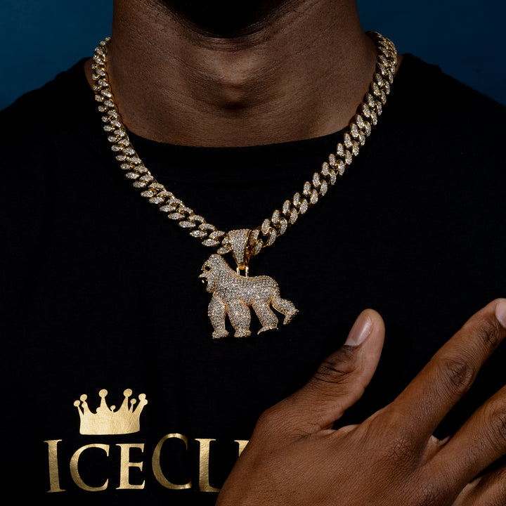 Iced Gorilla Pendant - ICECLIQUE JEWELRY