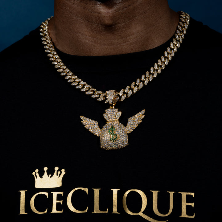 Winged Money Bag Pendant - ICECLIQUE JEWELRY