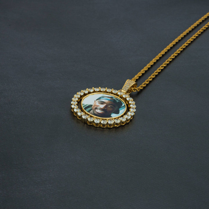 Iced Rotating Custom Photo Pendant - ICECLIQUE JEWELRY