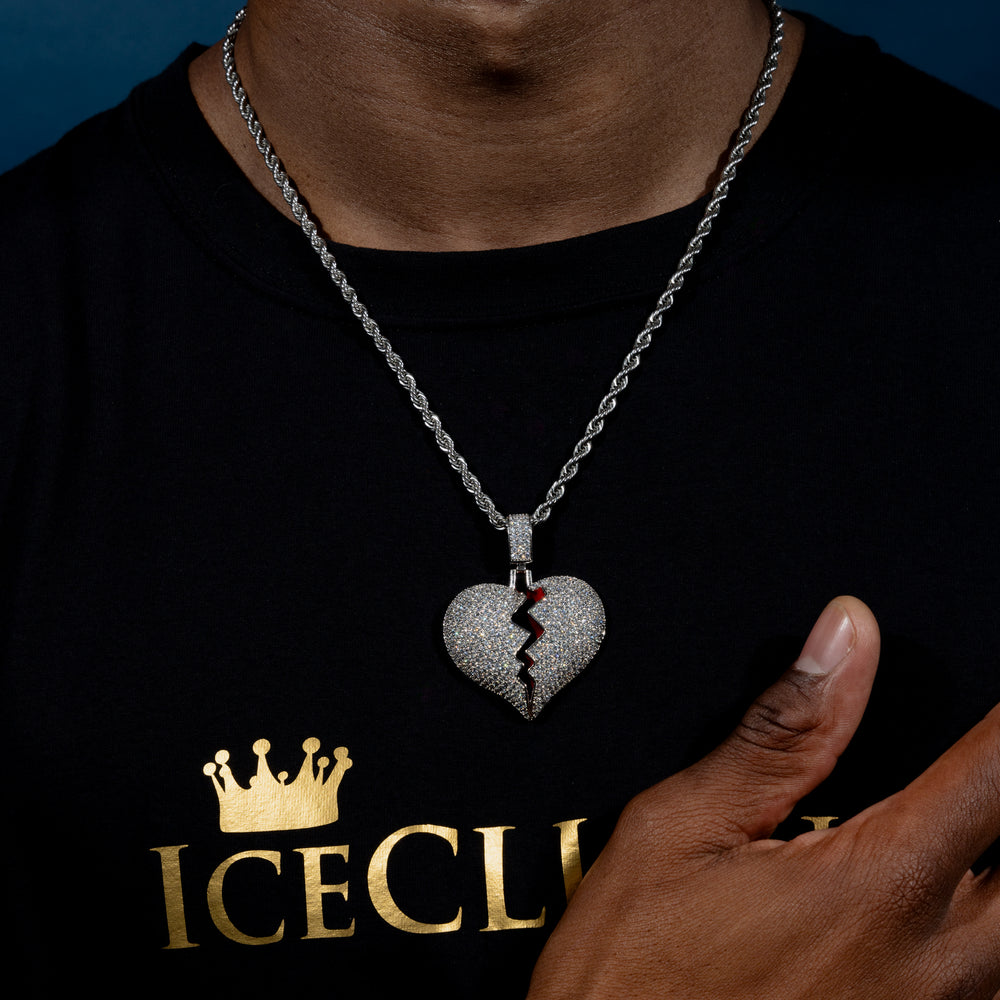 Frozen Heart Pendant w/ Rope Chain - ICECLIQUE JEWELRY
