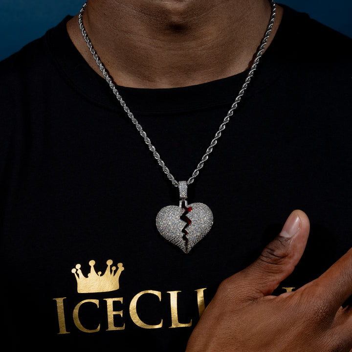 Frozen Heart Pendant w/ Rope Chain - ICECLIQUE JEWELRY