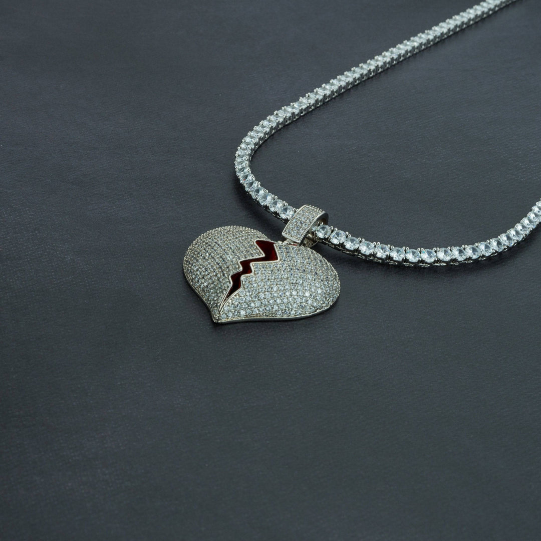 Frozen Heart Pendant w/ 4mm Tennis Chain - ICECLIQUE JEWELRY