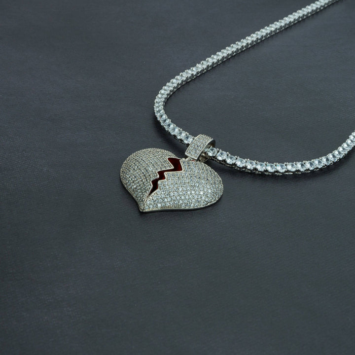 Frozen Heart Pendant w/ 4mm Tennis Chain - ICECLIQUE JEWELRY