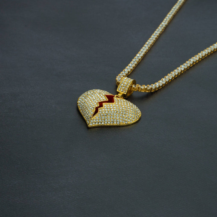 Frozen Heart Pendant w/ 4mm Tennis Chain - ICECLIQUE JEWELRY