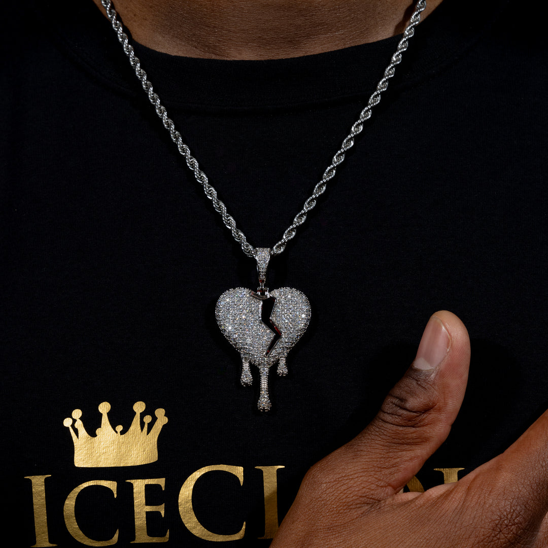 Iced Dripping Heart Pendant - ICECLIQUE JEWELRY
