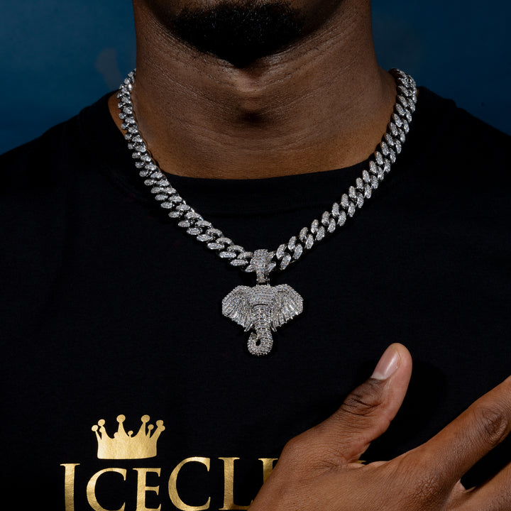 Iced Elephant Pendant - ICECLIQUE JEWELRY
