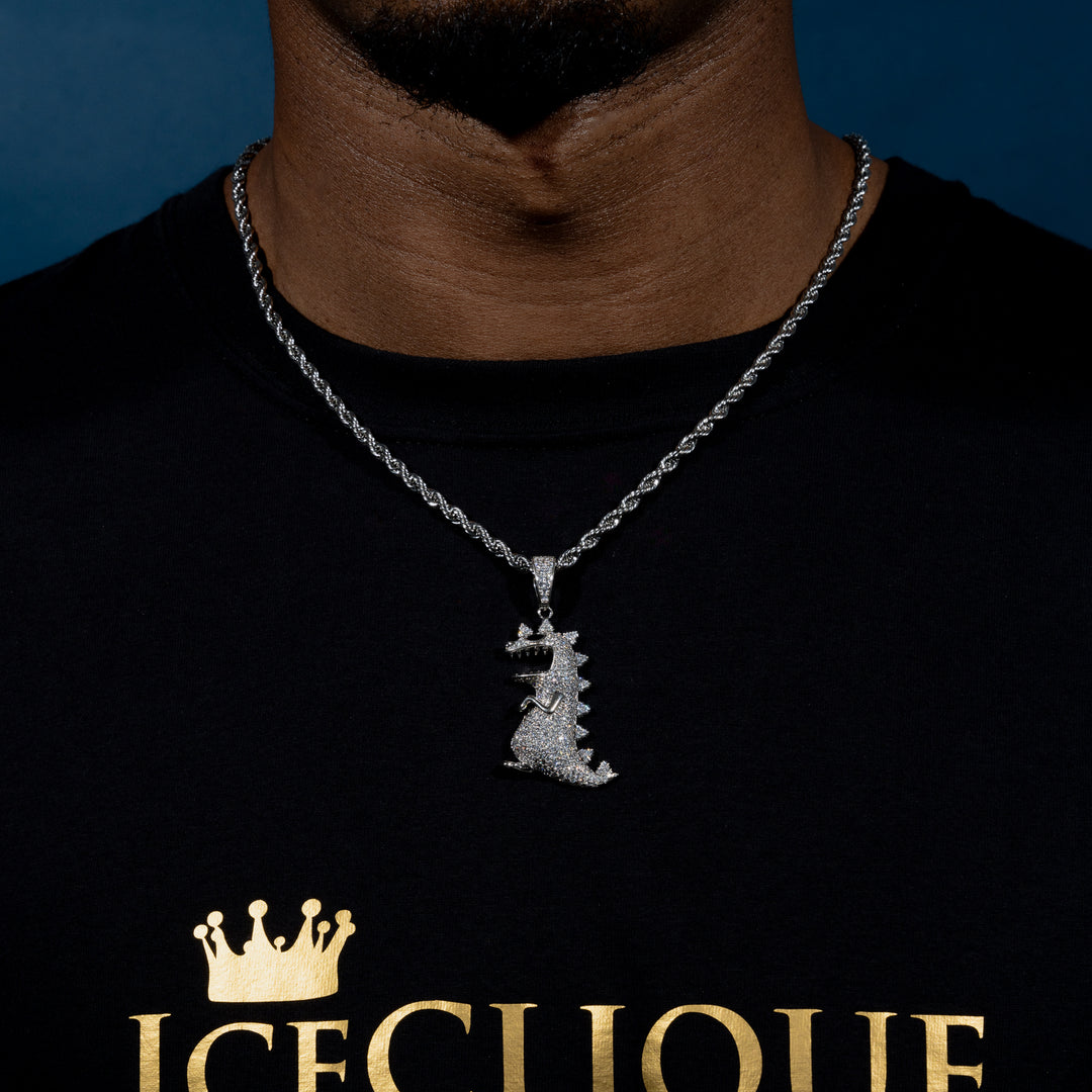 Iced Dinosaur Pendant - ICECLIQUE JEWELRY