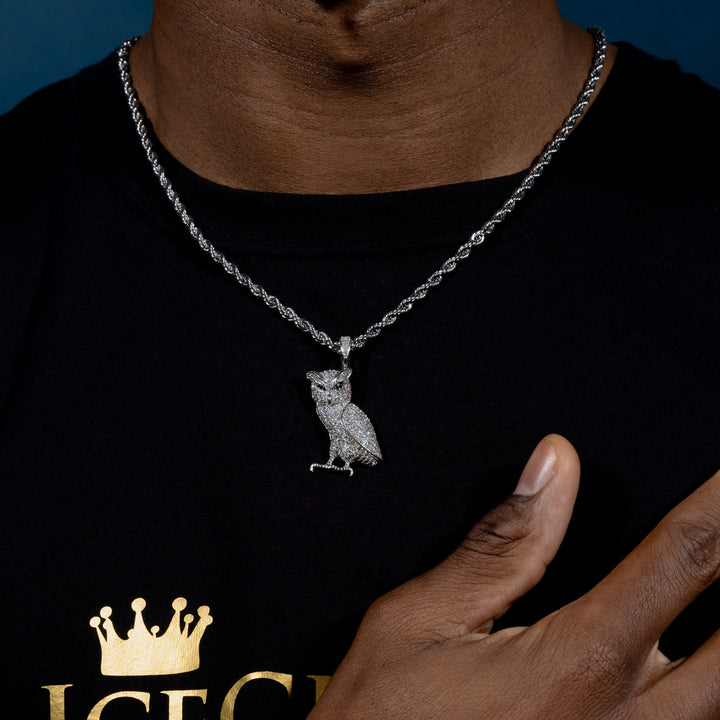 Iced Owl Pendant - ICECLIQUE JEWELRY