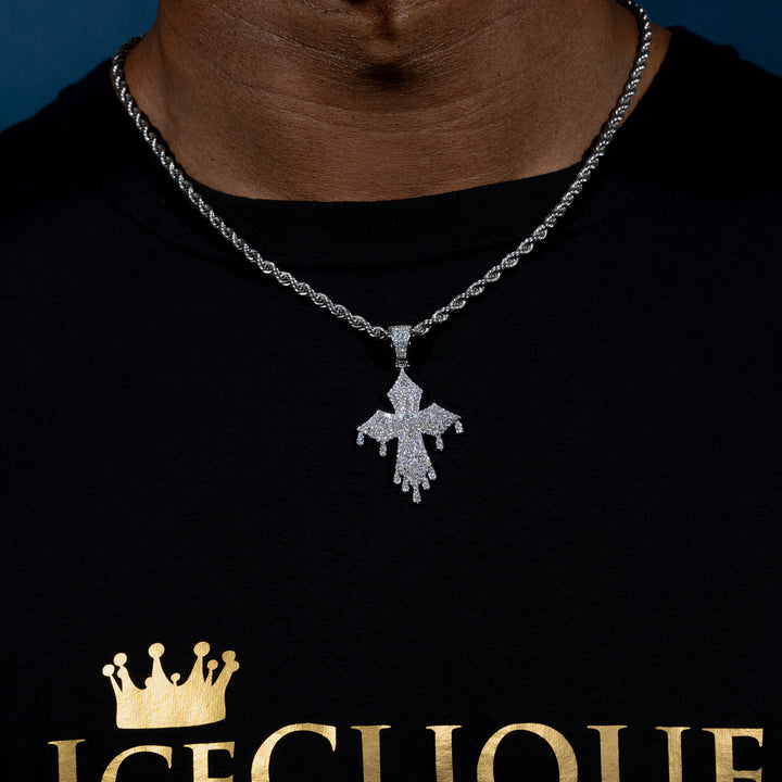 Dripping Cross Pendant - ICECLIQUE JEWELRY