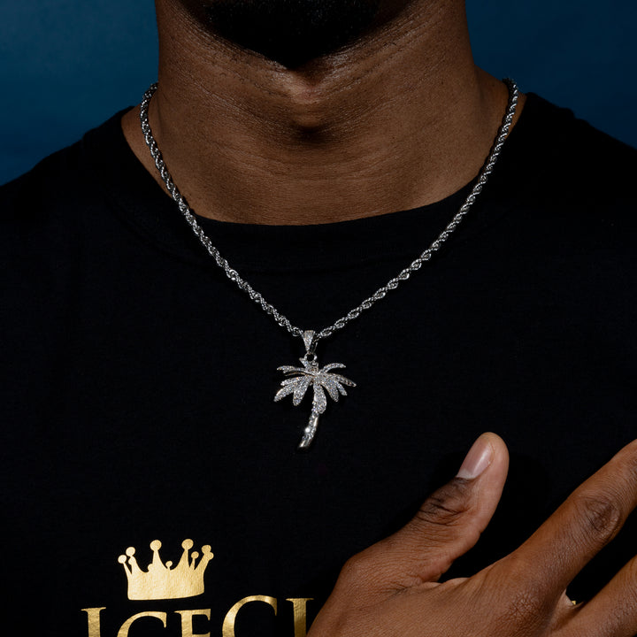 Iced Palm Tree Pendant - ICECLIQUE JEWELRY