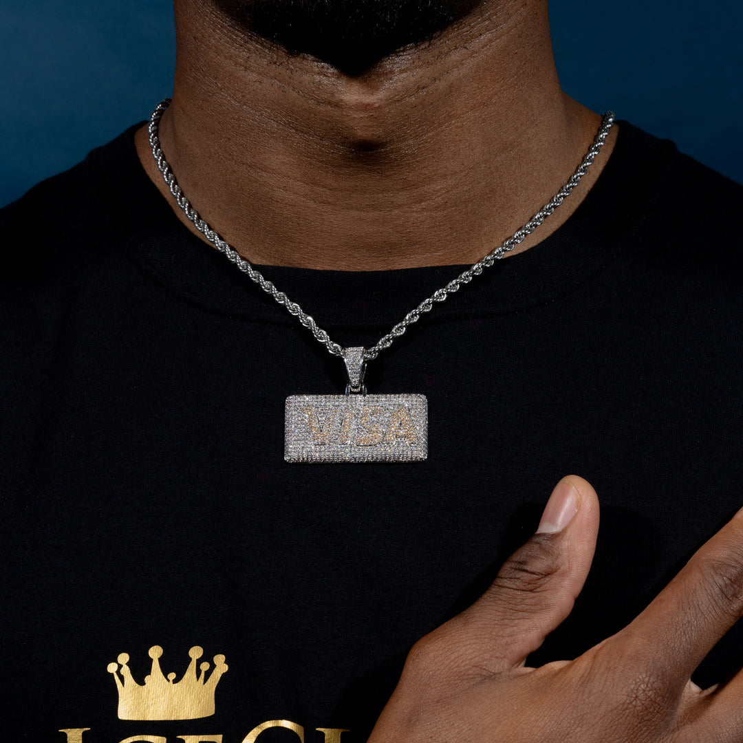 Iced Visa Card Pendant - ICECLIQUE JEWELRY