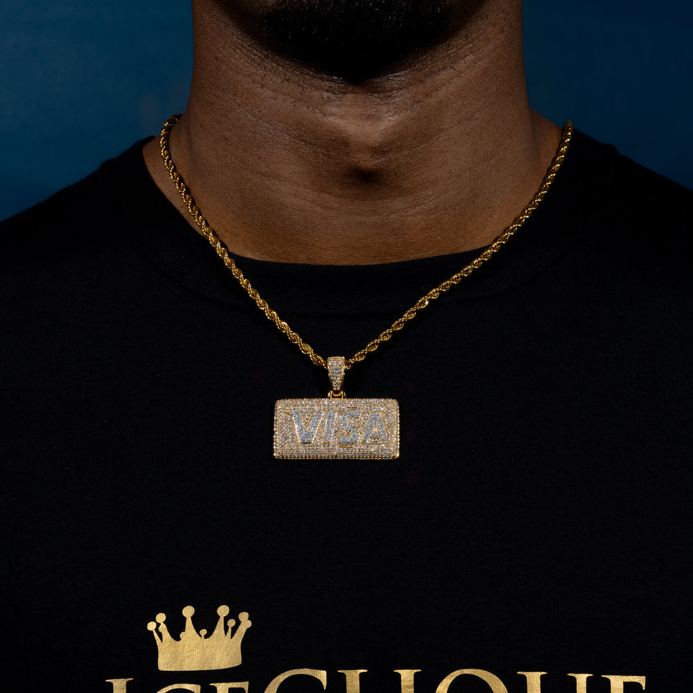 Iced Visa Card Pendant - ICECLIQUE JEWELRY