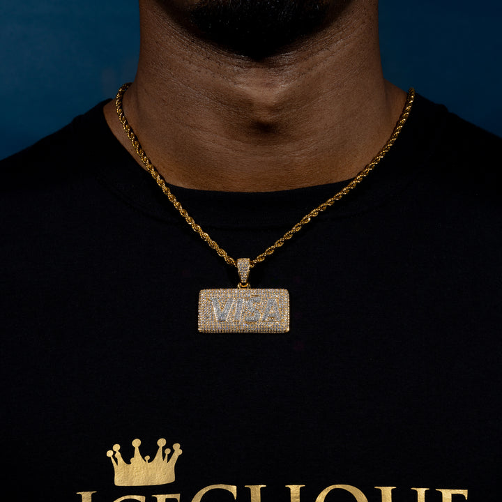 Iced Visa Card Pendant - ICECLIQUE JEWELRY