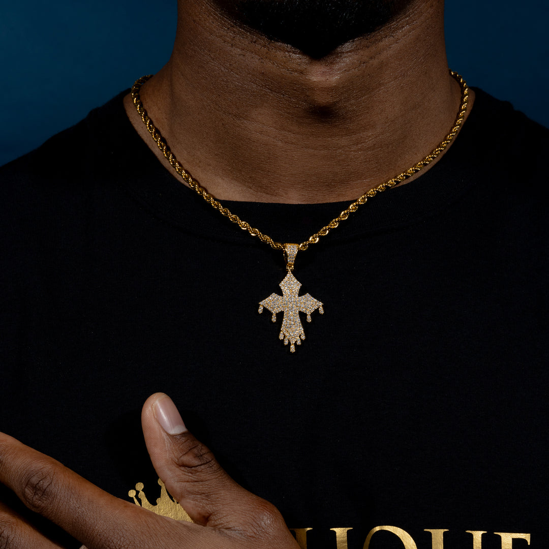 Dripping Cross Pendant - ICECLIQUE JEWELRY