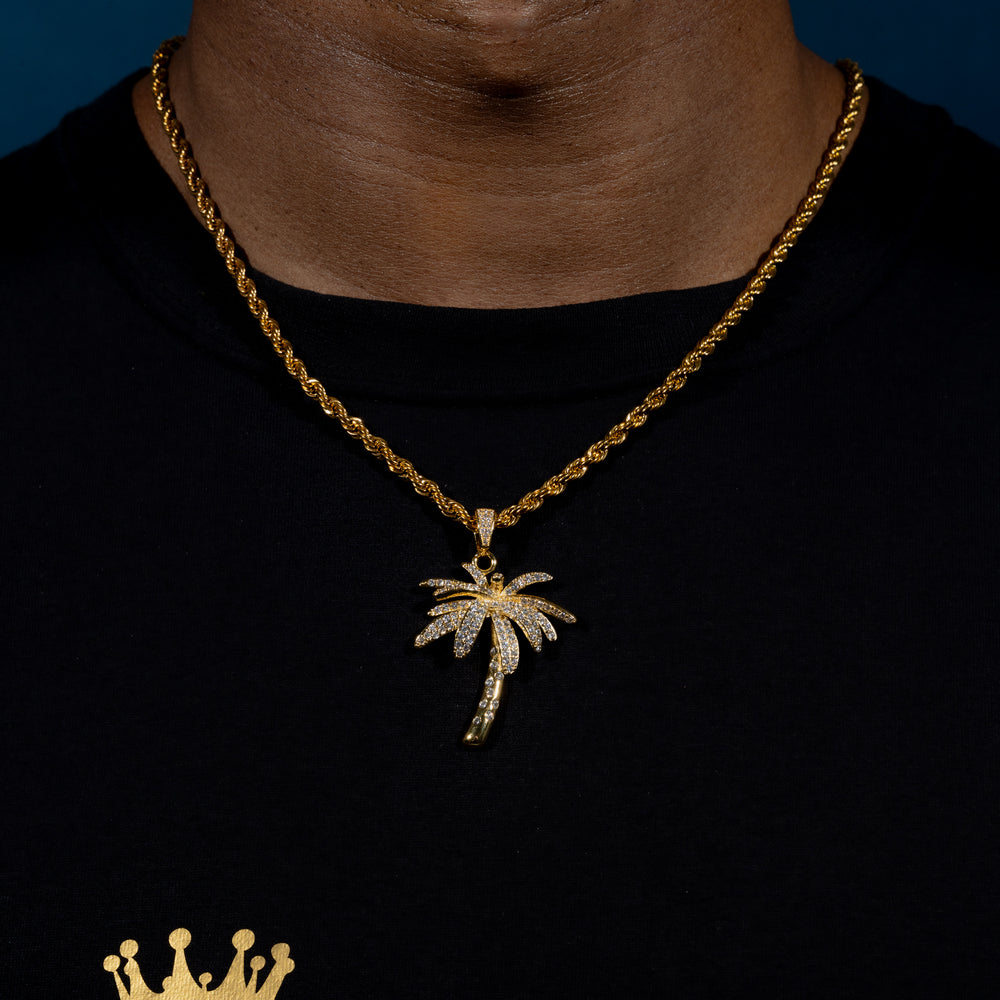 Iced Palm Tree Pendant - ICECLIQUE JEWELRY