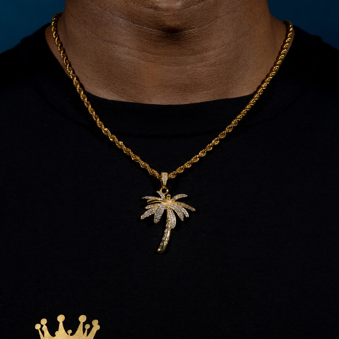 Iced Palm Tree Pendant - ICECLIQUE JEWELRY