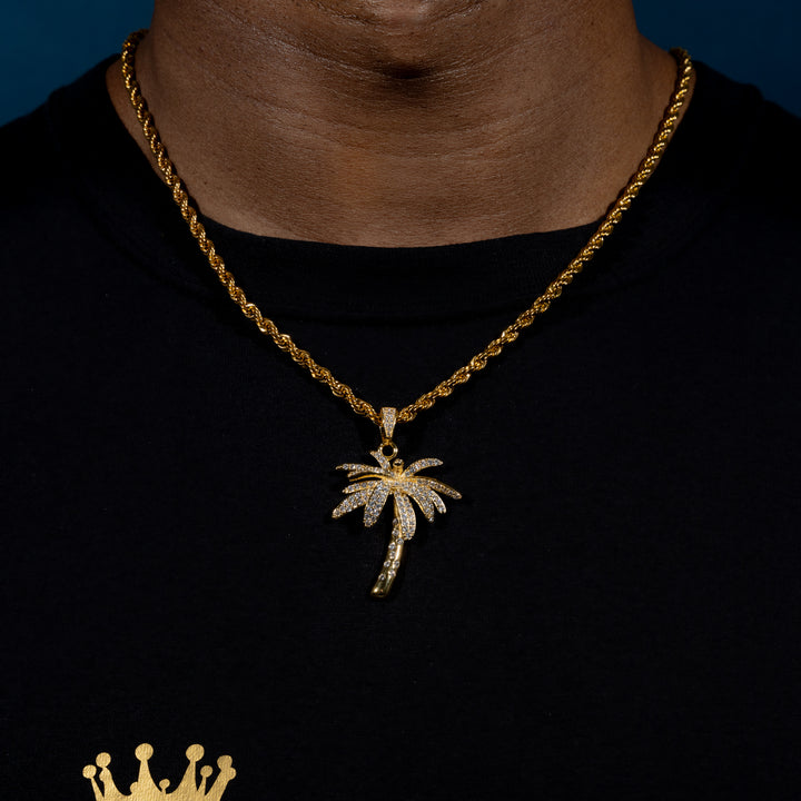 Iced Palm Tree Pendant - ICECLIQUE JEWELRY