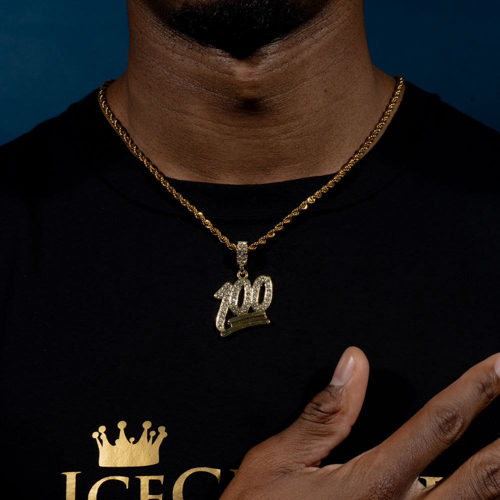 100 Pendant w/ Free Rope Chain - ICECLIQUE JEWELRY
