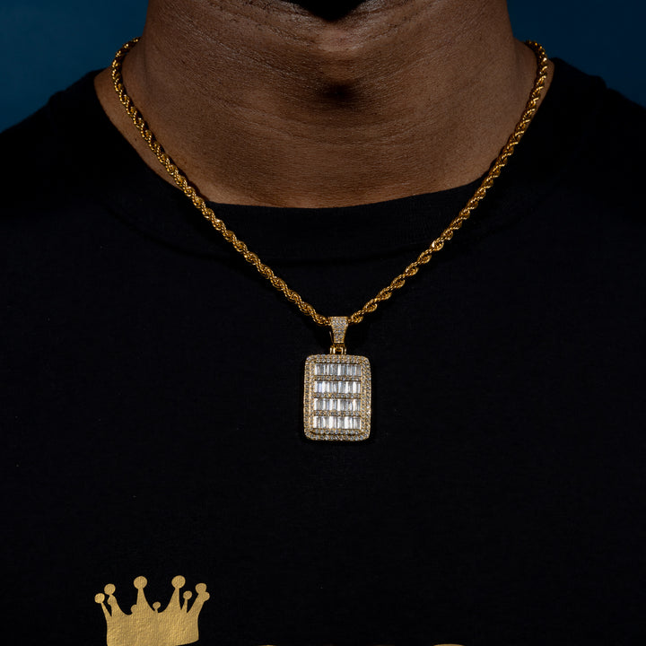 Baguette Dog Tag Pendant - ICECLIQUE JEWELRY