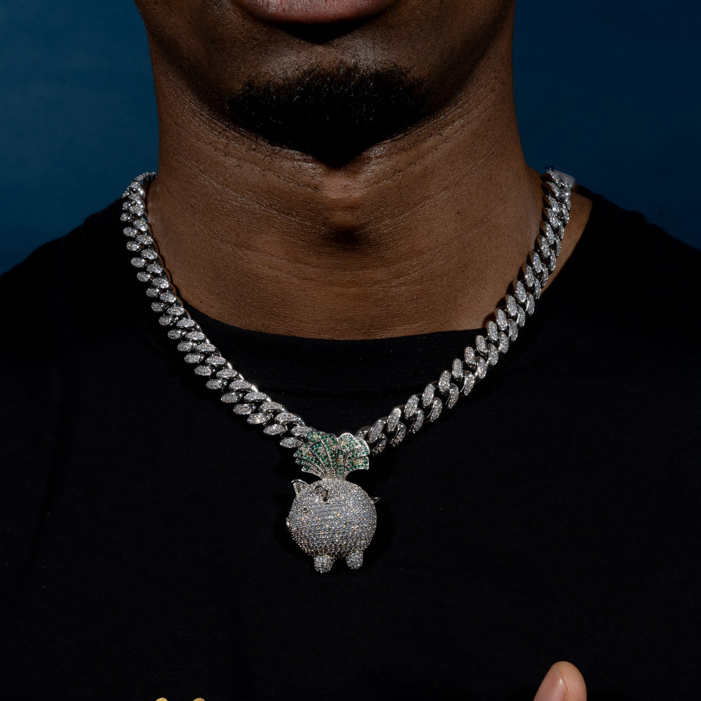 Iced Piggy Bank Pendant - ICECLIQUE JEWELRY