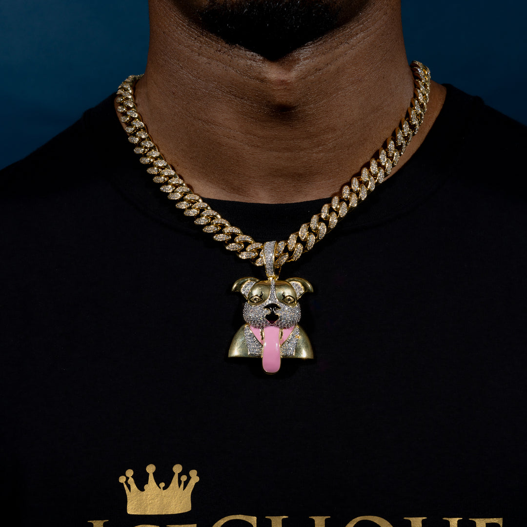Iced Salivating Dog Pendant - ICECLIQUE JEWELRY