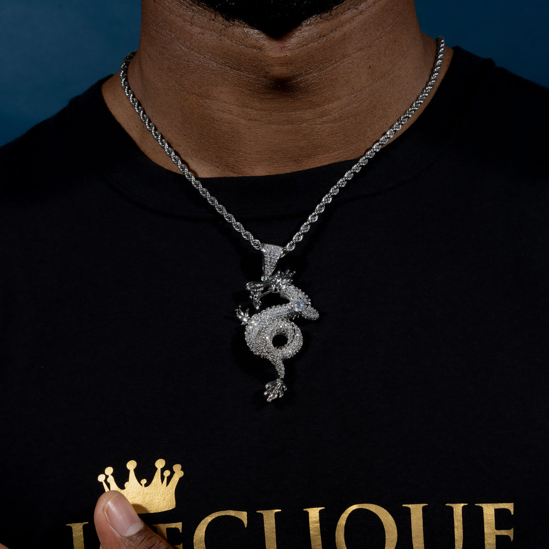 Iced Dragon Pendant - ICECLIQUE JEWELRY