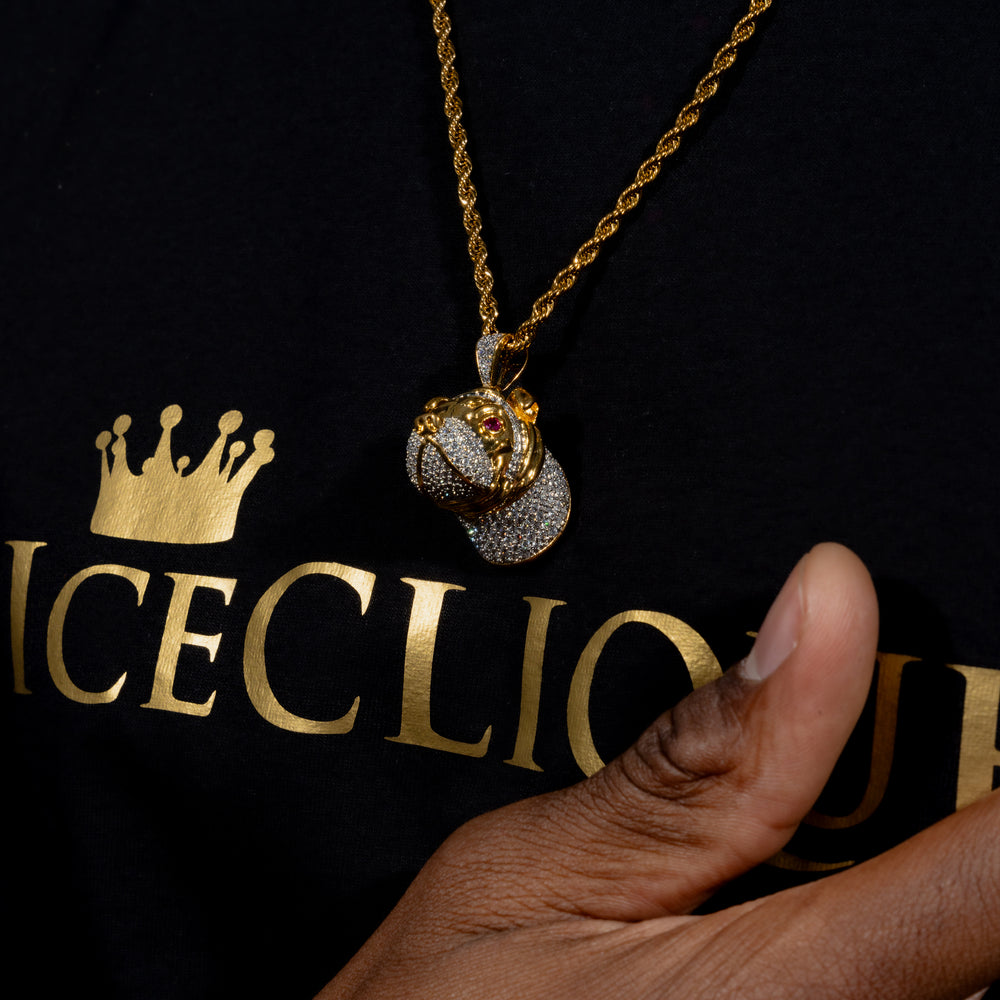 Gold Plated Pit Bull Pendant - ICECLIQUE JEWELRY