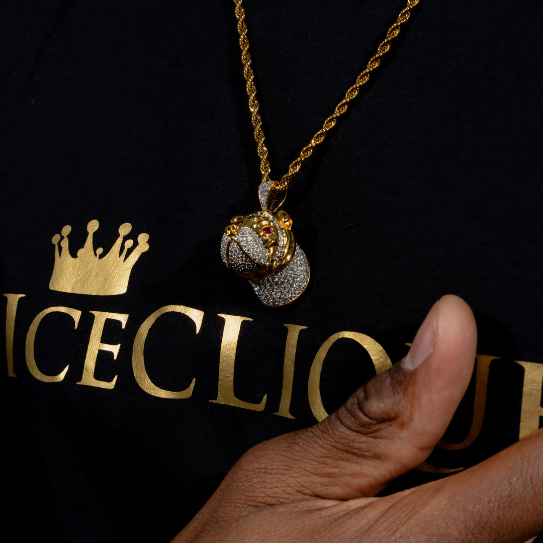 Gold Plated Pit Bull Pendant - ICECLIQUE JEWELRY