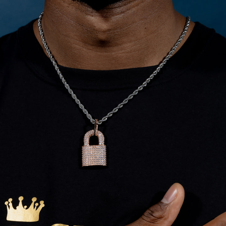 Iced Padlock Pendant - ICECLIQUE JEWELRY