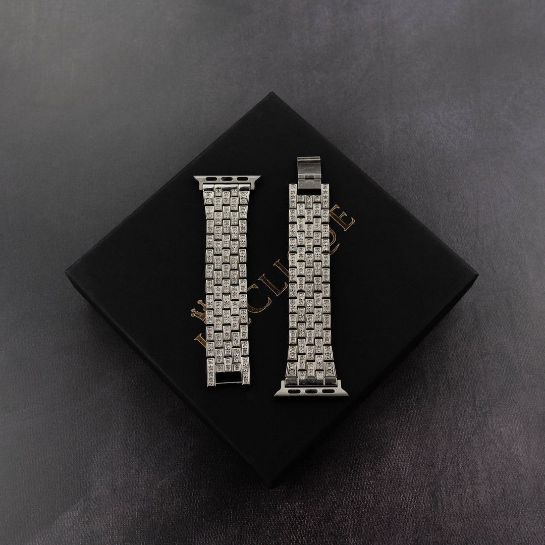 Iced Out Double Setting Apple Watch Band - ICECLIQUE JEWELRY