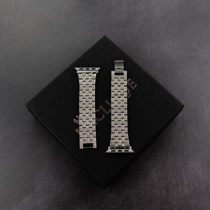 Iced Out Double Setting Apple Watch Band - ICECLIQUE JEWELRY