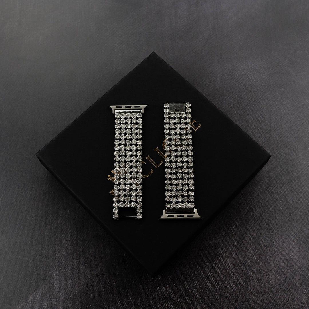 Iced Out Round Setting Apple Watch Band - ICECLIQUE JEWELRY