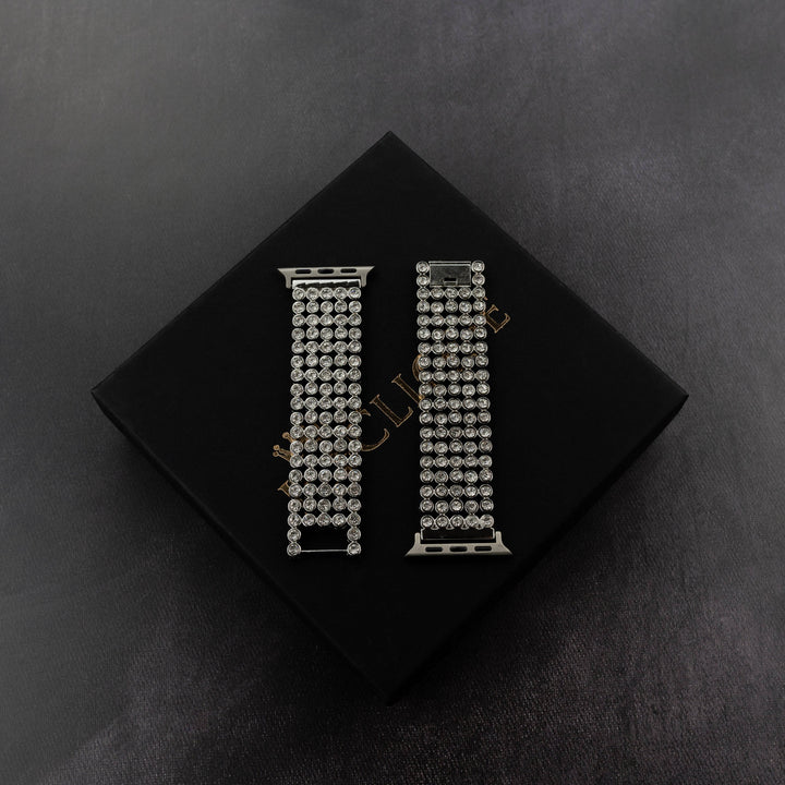Iced Out Round Setting Apple Watch Band - ICECLIQUE JEWELRY