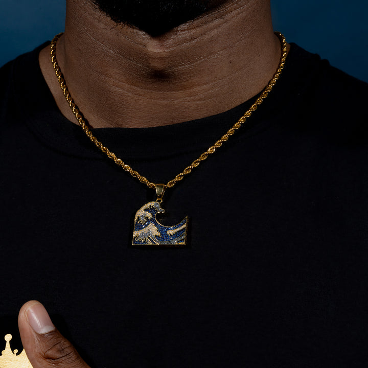 Iced Wave Pendant - ICECLIQUE JEWELRY