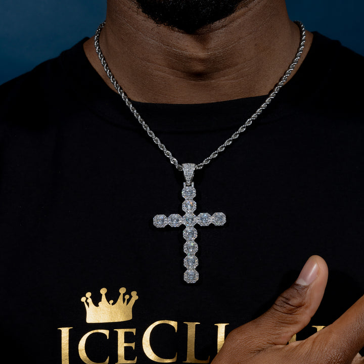 Tennis Cross Pendant - ICECLIQUE JEWELRY