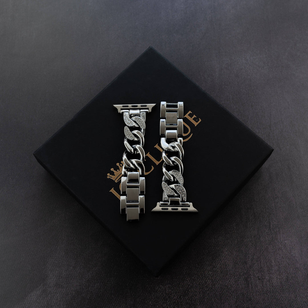 Iced Out Cuban Apple Watch Band - ICECLIQUE JEWELRY
