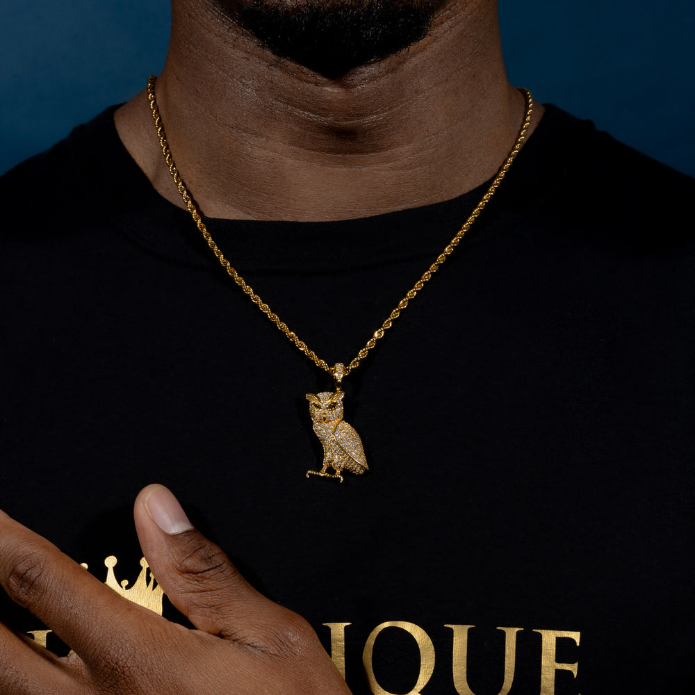 Iced Owl Pendant - ICECLIQUE JEWELRY
