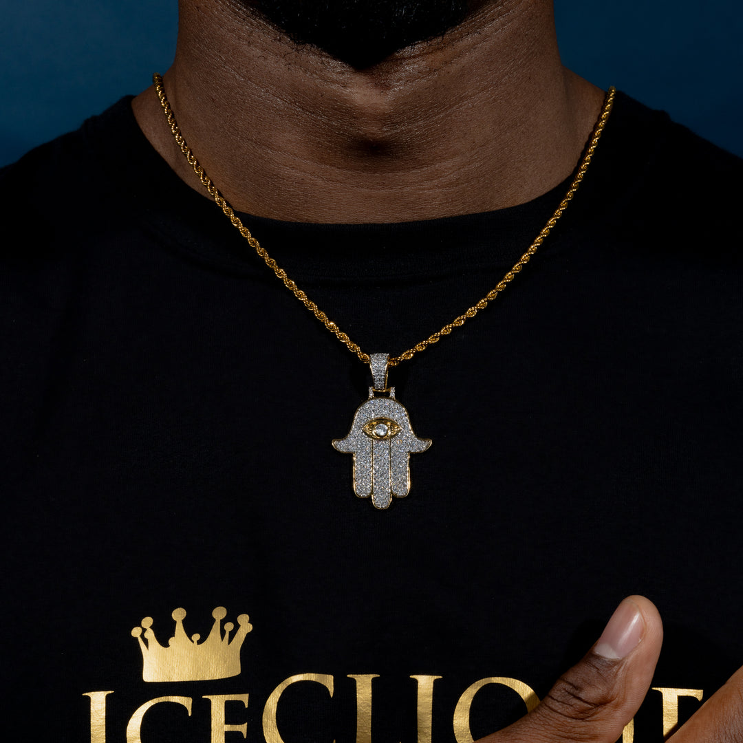 Iced Hamsa Pendant - ICECLIQUE JEWELRY