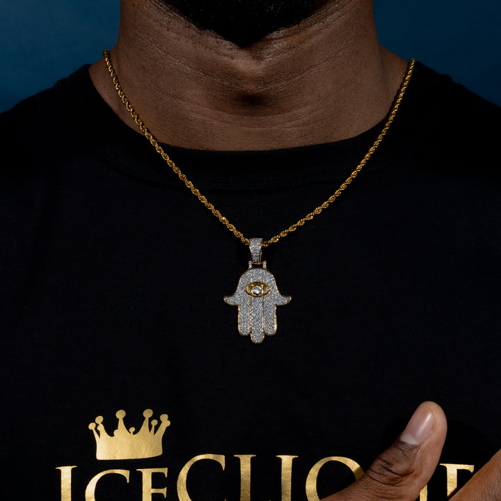Iced Hamsa Pendant - ICECLIQUE JEWELRY