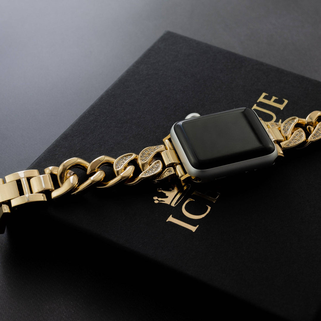 Iced Out Cuban Apple Watch Band - ICECLIQUE JEWELRY