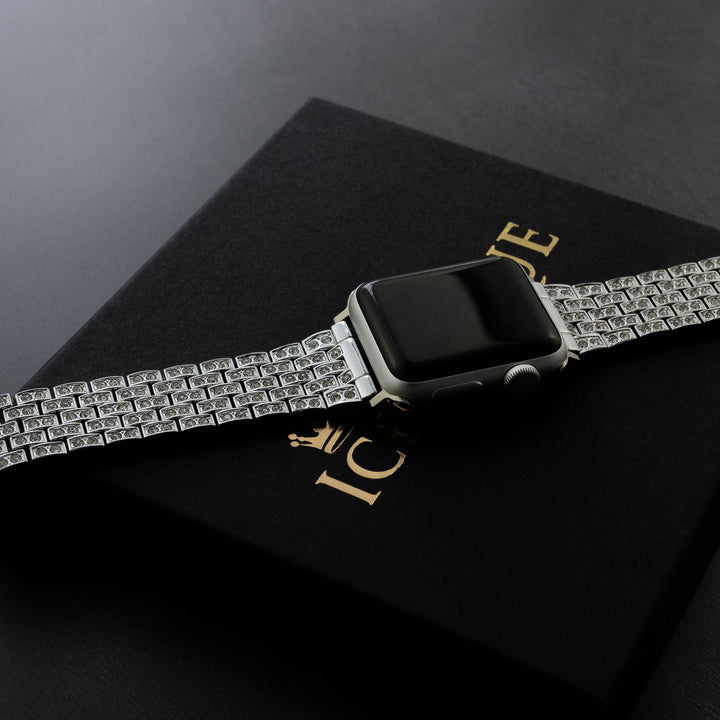 Iced Out Double Setting Apple Watch Band - ICECLIQUE JEWELRY