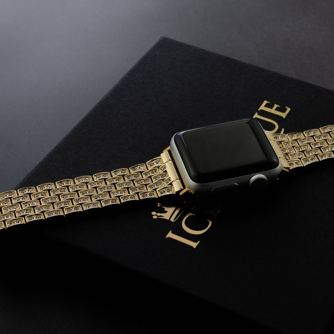 Iced Out Double Setting Apple Watch Band - ICECLIQUE JEWELRY