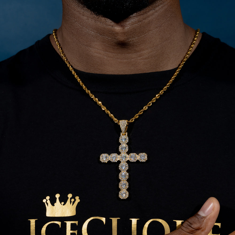 Tennis Cross Pendant - ICECLIQUE JEWELRY