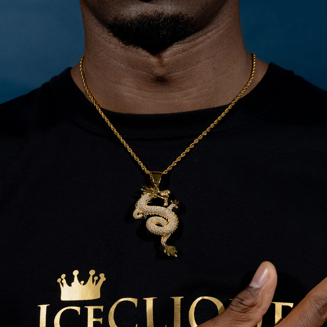 Iced Dragon Pendant - ICECLIQUE JEWELRY