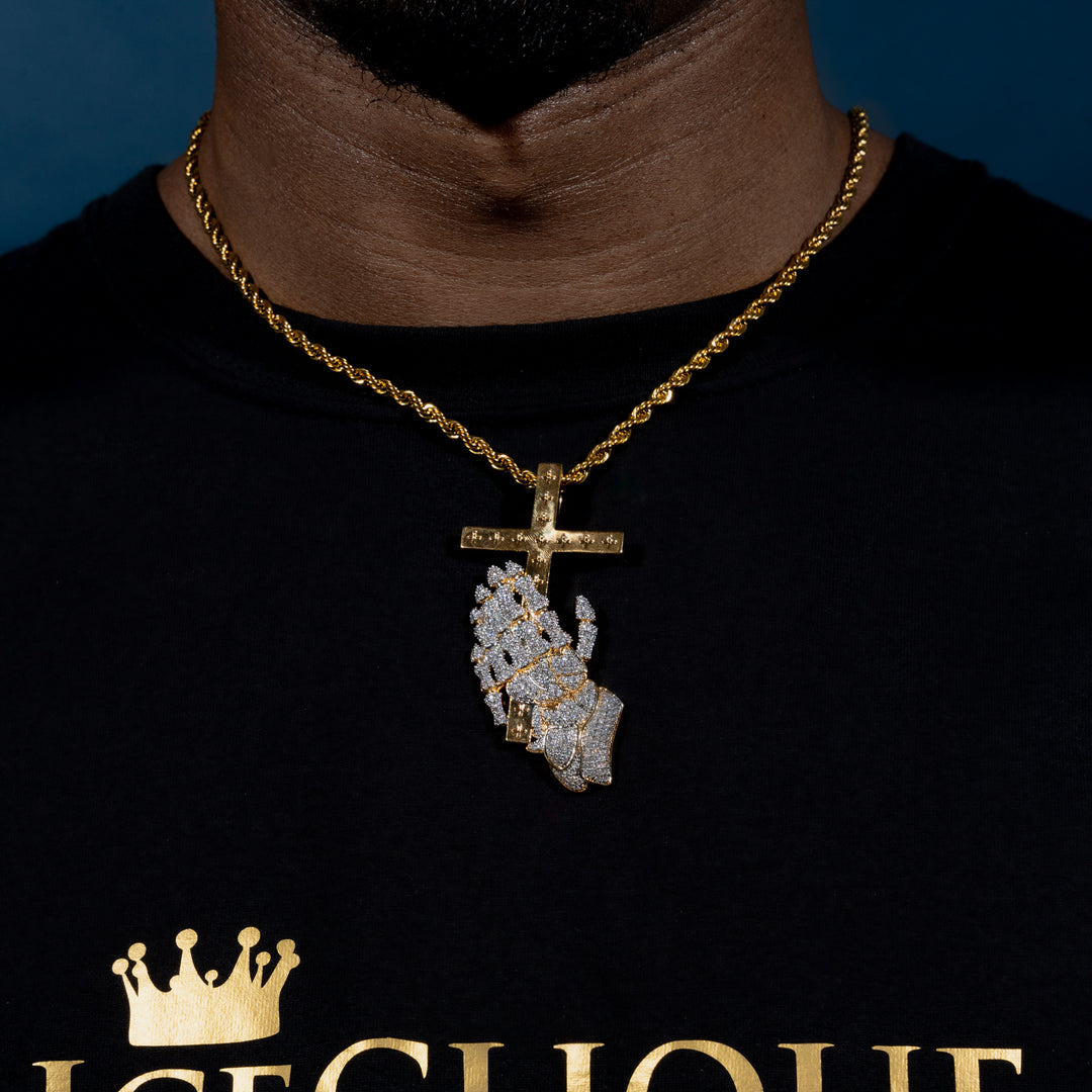 Skeleton Prayer Pendant - ICECLIQUE JEWELRY