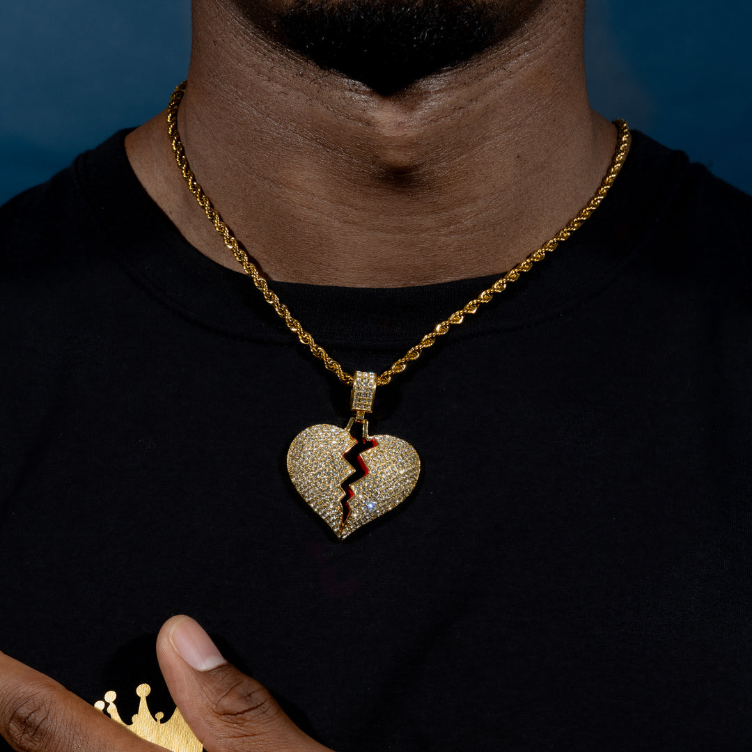 Frozen Heart Pendant w/ Rope Chain - ICECLIQUE JEWELRY