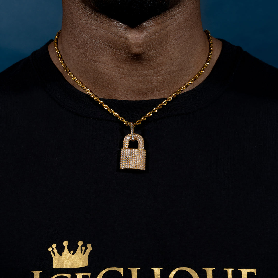 Iced Padlock Pendant - ICECLIQUE JEWELRY